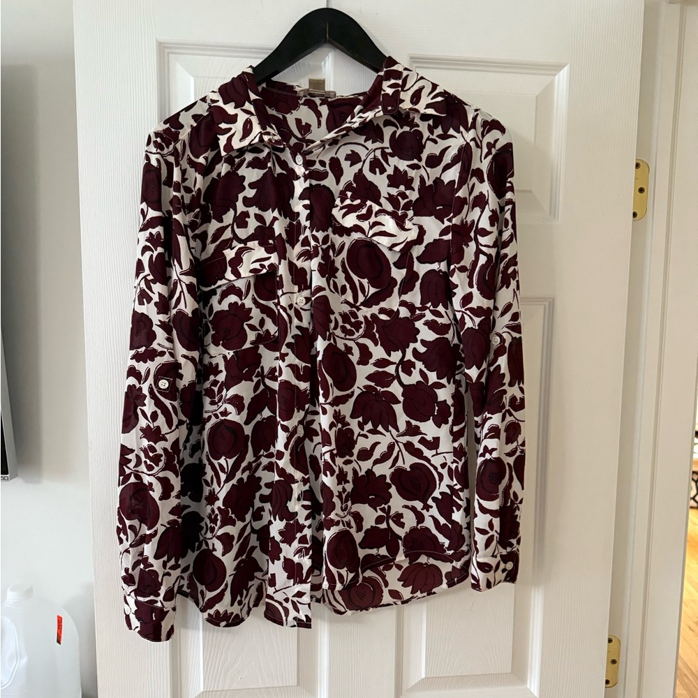 Loft Floral Button Down Shirt